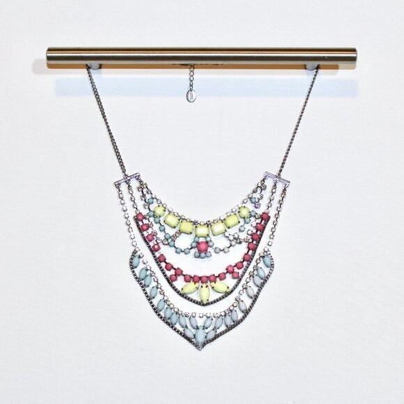 Gorgeous Glam 3-layer Pastel and Silver Necklace - Picture 2 of 2